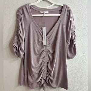 Jane and Delancey New Lavender Ruched Blouse Top Woman Size XL NWT